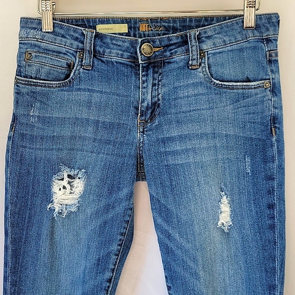 Kut from the Kloth Boyfriend Distressed Ankle Jeans Size 6P - Picture 2 of 13